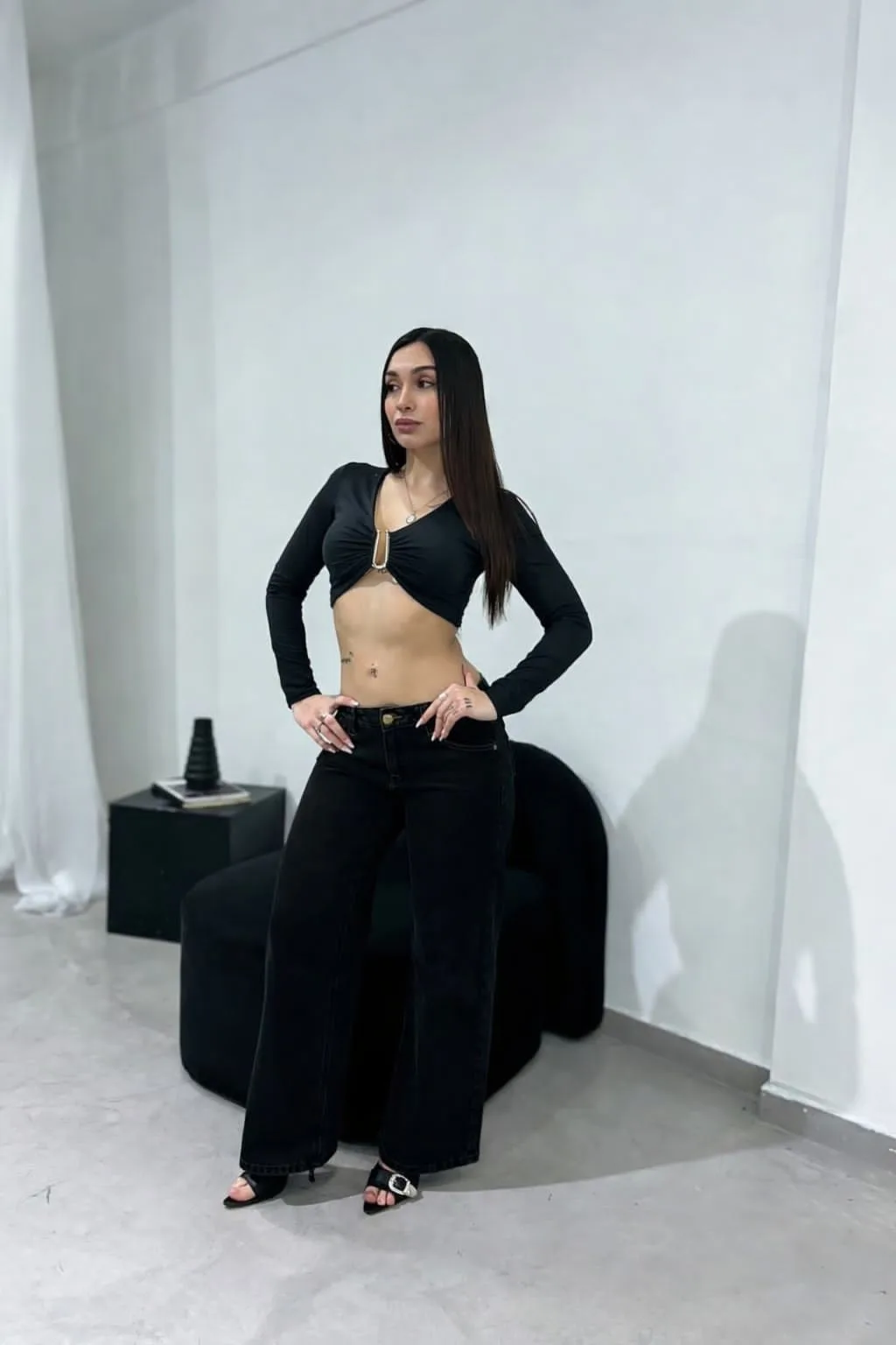 Wide Tiro Bajo Negro